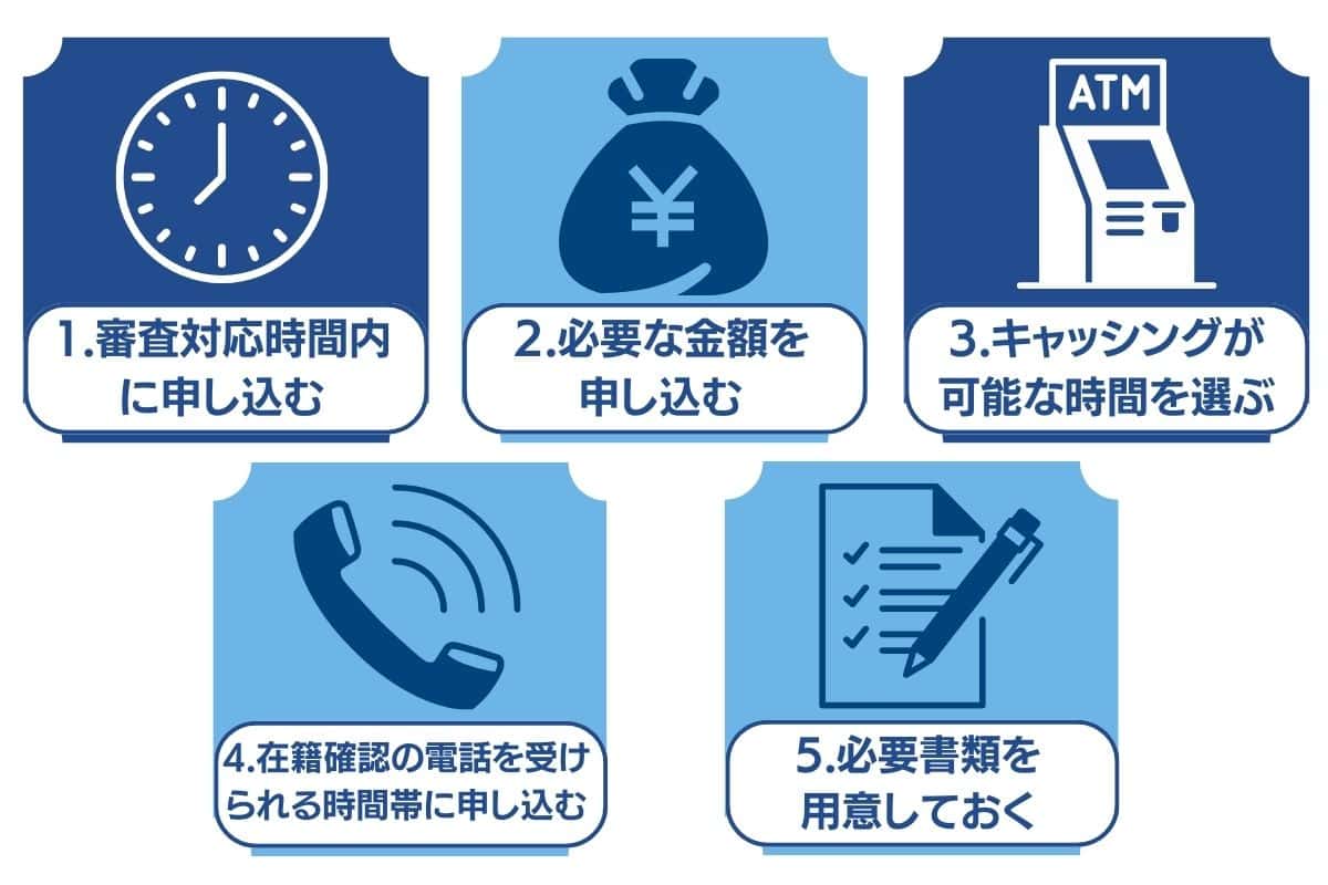 即日でキャッシングを利用するための5つのコツ画像